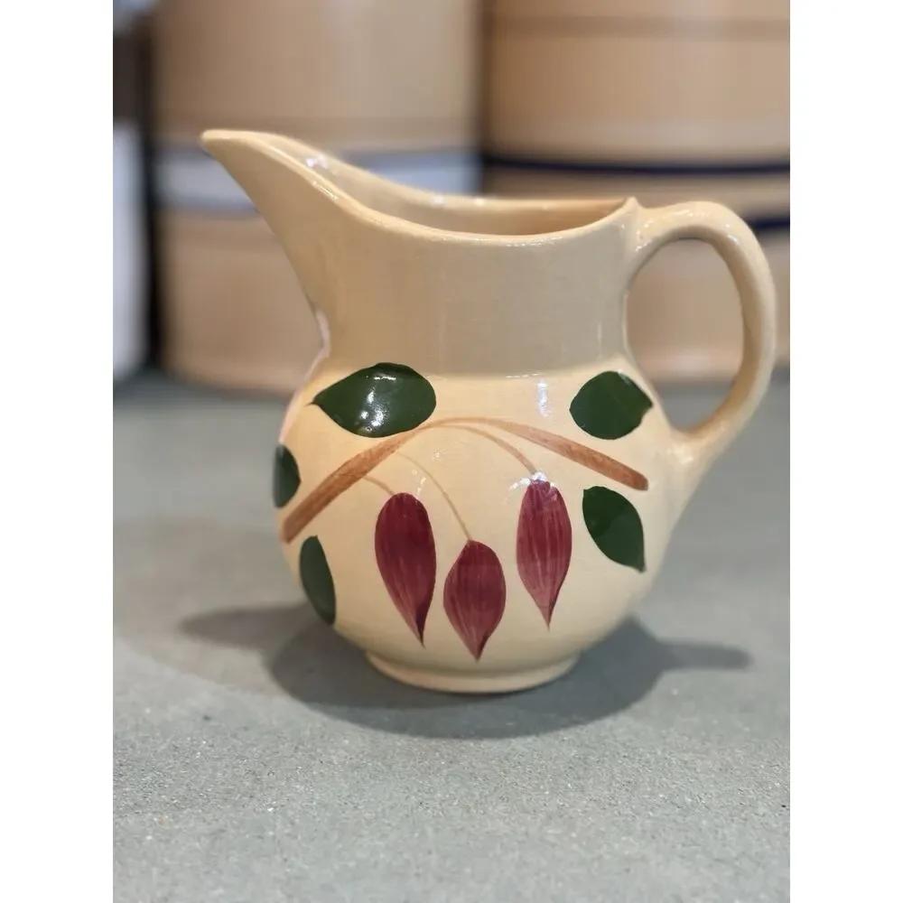 Vintage Watt Pottery #15 American Red Bud Teardrop 1 Pint Pitcher USA